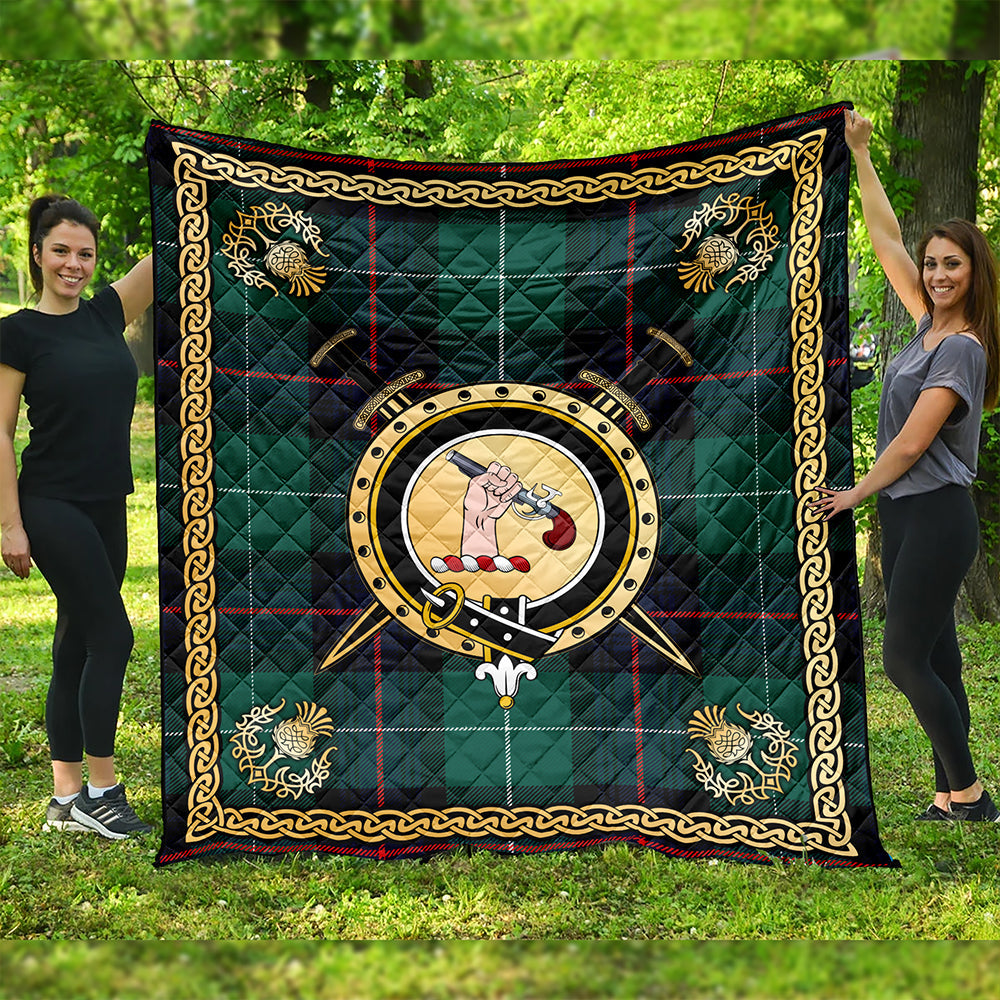 Semple Modern Clan Badge Tartan Premium Quilt Celtic Shield