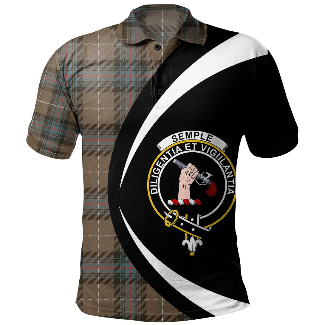 Semple Weathered Clan Badge Tartan Polo Shirt Circle Style Personalized