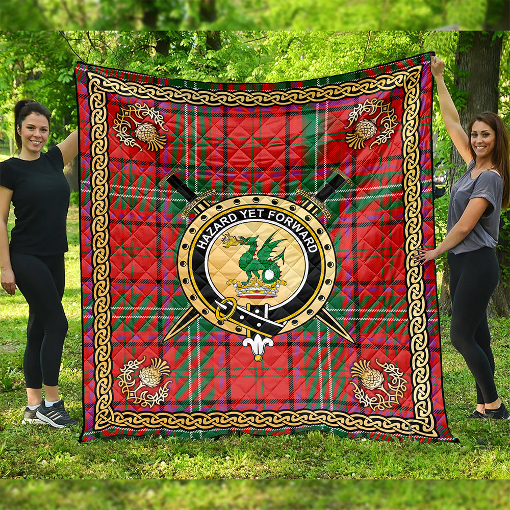 Seton Ancient Clan Badge Tartan Premium Quilt Celtic Shield