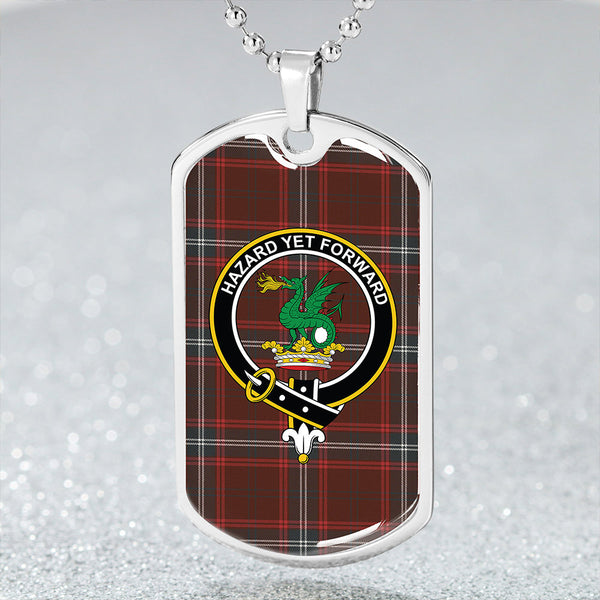 Seton Hunting Weathered Clan Badge Classic Tartan Dog Tag Necklace