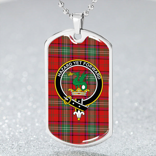 Seton Modern Clan Badge Classic Tartan Dog Tag Necklace