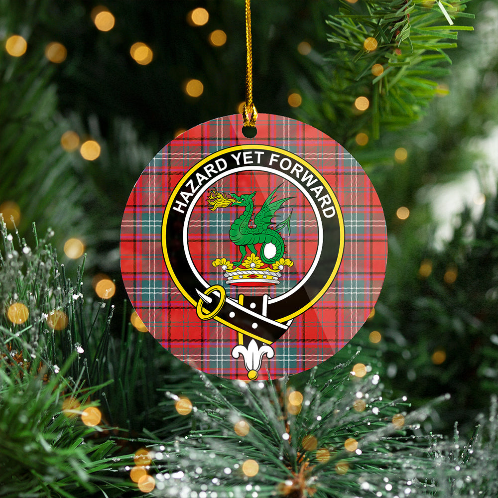 Seton Weathered Clan Badge Tartan Plastic Christmas Ornaments