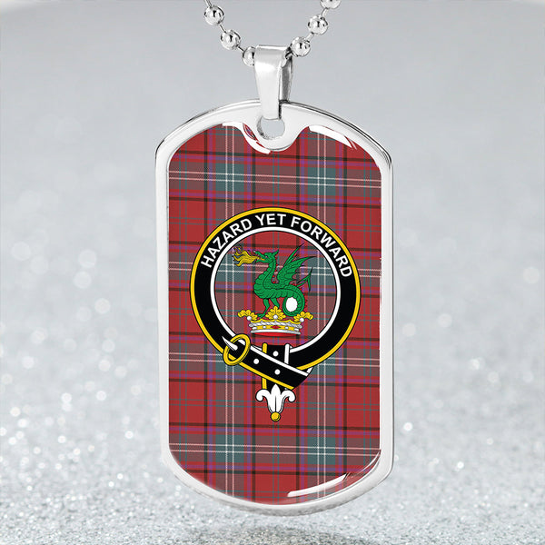 Seton Weathered Clan Badge Classic Tartan Dog Tag Necklace