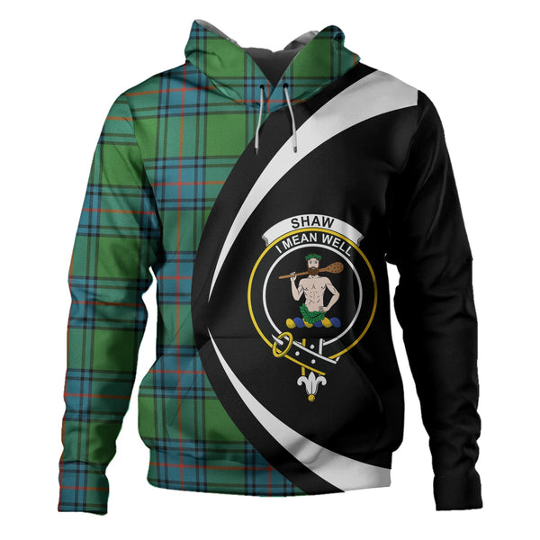 Shaw Ancient Clan Badge Tartan Hoodie Circle Style