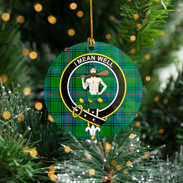 Shaw Ancient Clan Badge Tartan Plastic Christmas Ornaments