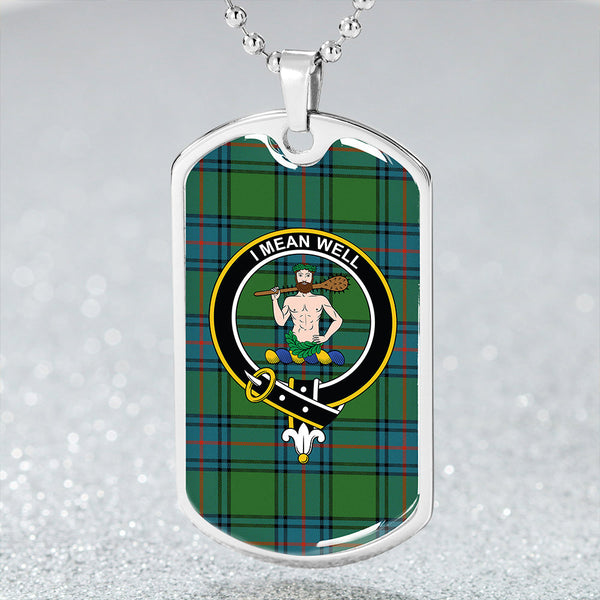 Shaw Ancient Clan Badge Classic Tartan Dog Tag Necklace