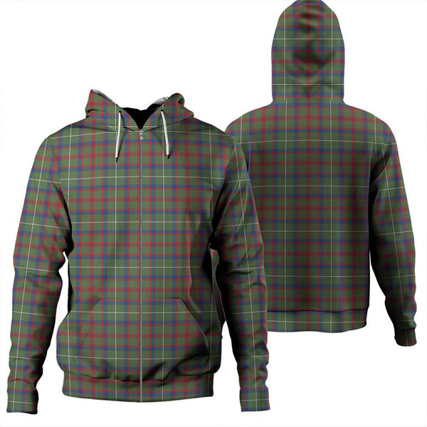 Shaw Green Modern Tartan Classic Zipper Hoodie