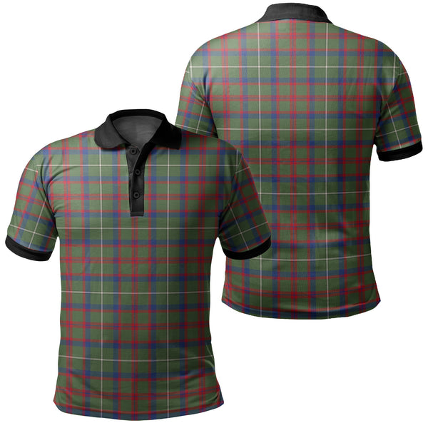 Shaw Green Modern Tartan Classic Polo Shirt Black Neck 2 Style