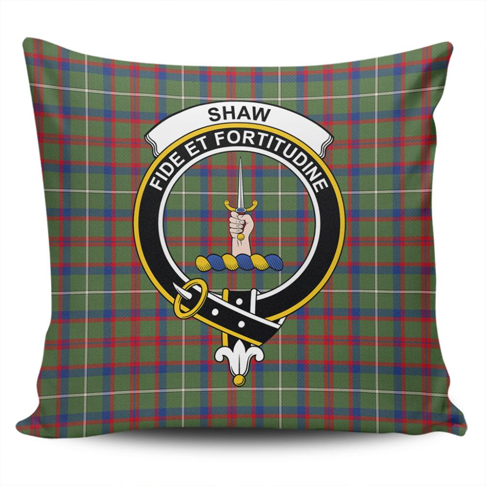 Shaw Green Modern Tartan Classic Crest Pillow Cover