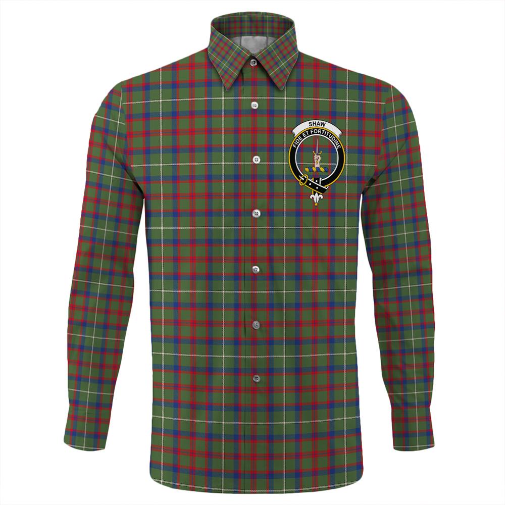 Shaw Green Modern Tartan Classic Crest Long Sleeve Button Shirt