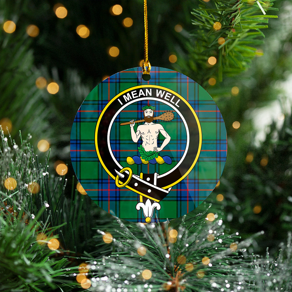 Shaw Modern Clan Badge Tartan Plastic Christmas Ornaments