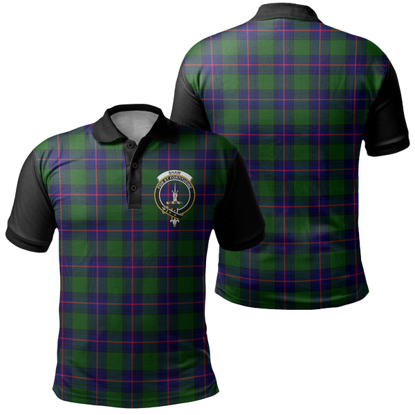 Shaw Modern Tartan Crest Polo Shirt Black Neck 1 Style