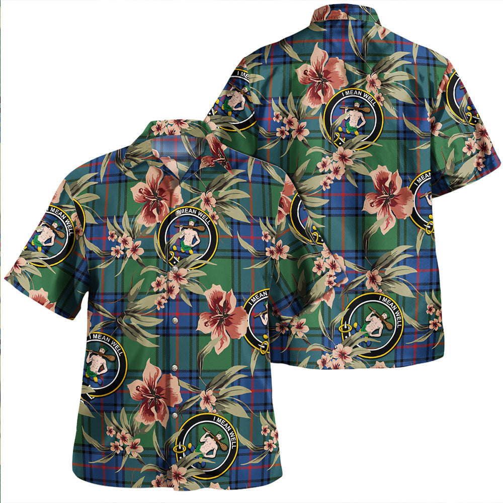 Shaw Modern Clan Badge Tartan Aloha Hawaiian Shirt Tropical Old Style