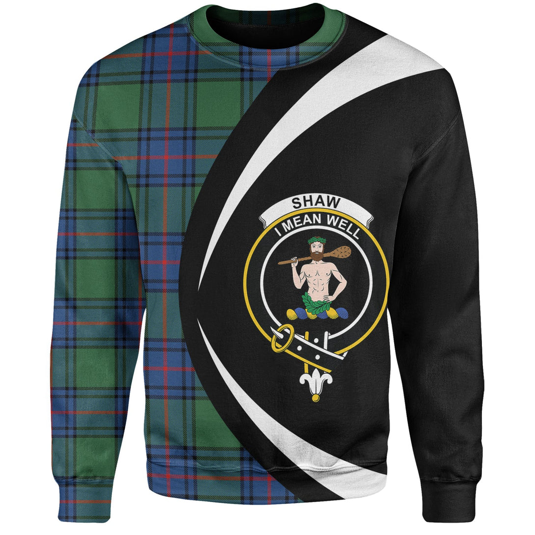 Shaw Modern Clan Badge Tartan Sweatshirt Circle Style Personalized