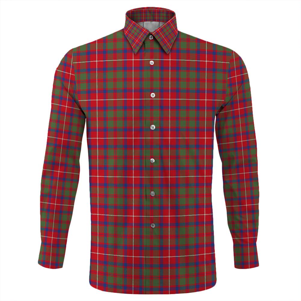 Shaw Red Modern Tartan Classic Long Sleeve Button Shirt