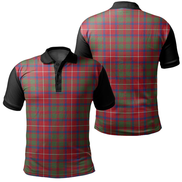 Shaw Red Modern Tartan Classic Polo Shirt Black Neck 1 Style