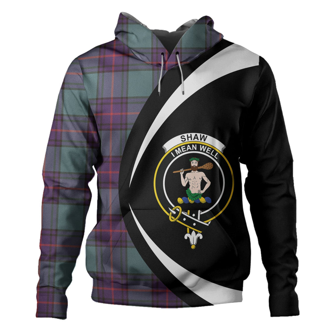 Shaw Weathered Clan Badge Tartan Hoodie Circle Style