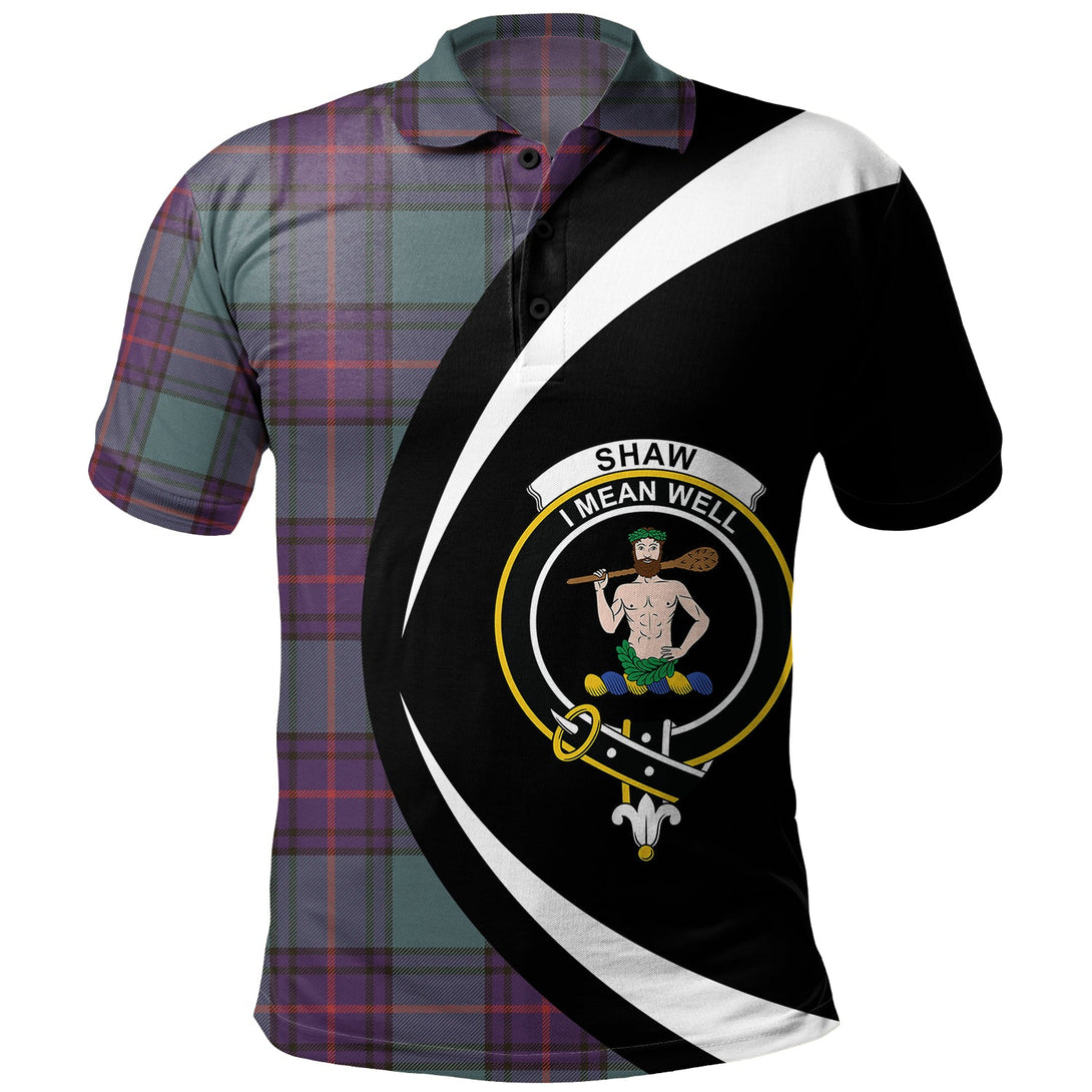 Shaw Weathered Clan Badge Tartan Polo Shirt Circle Style Personalized