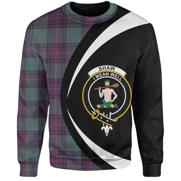 Shaw Weathered Clan Badge Tartan Sweatshirt Circle Style Personalized