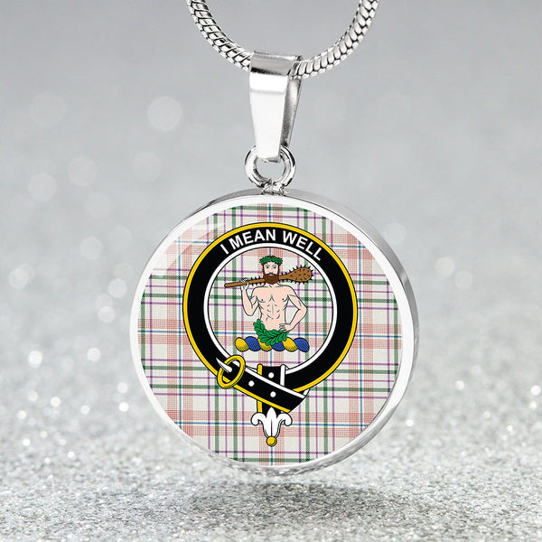 Shaw Women's Dress Ancient Clan Badge Tartan Classic Circle Necklace