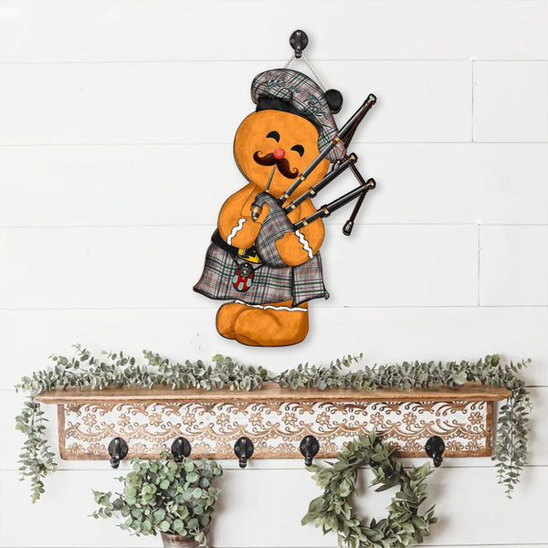 Shaw Women's Dress Ancient Crest Tartan Wooden Sign Gingerbread Bagpipe Personalized