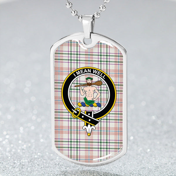 Shaw Women's Dress Ancient Clan Badge Classic Tartan Dog Tag Necklace