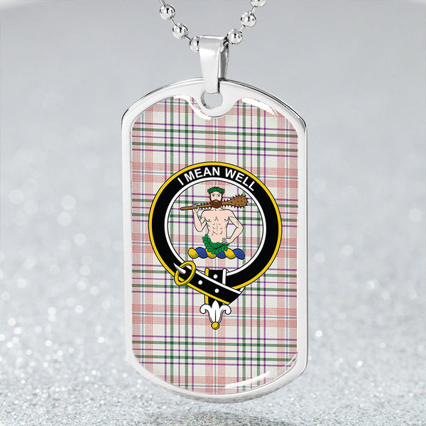 Shaw Women's Dress Modern Clan Badge Classic Tartan Dog Tag Necklace