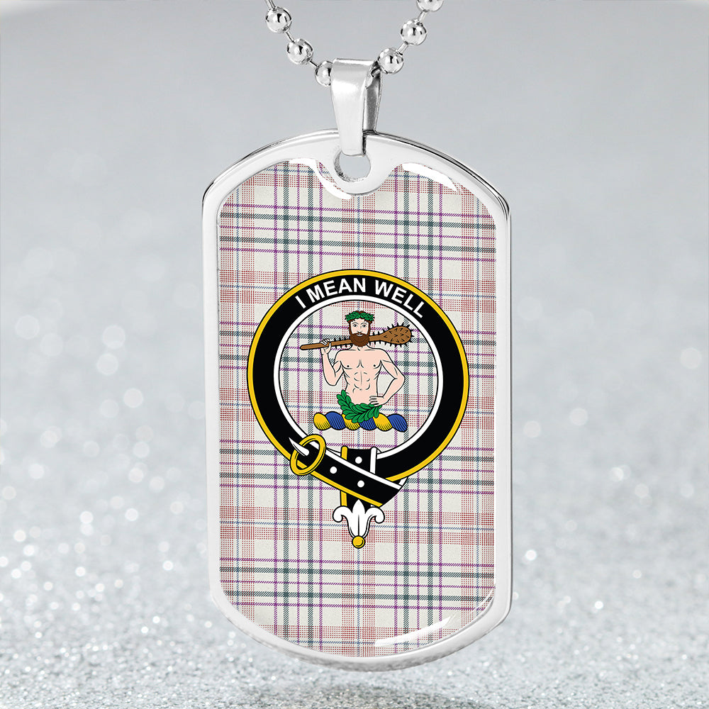 Shaw Women's Dress Weathered Clan Badge Classic Tartan Dog Tag Necklace