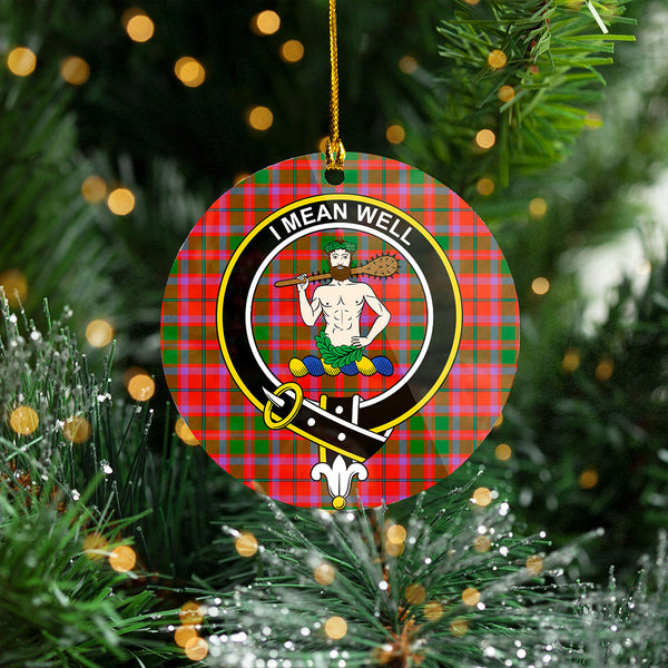 Shaw of Tordarroch Ancient Clan Badge Tartan Plastic Christmas Ornaments