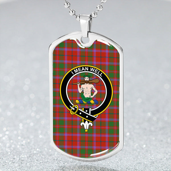 Shaw of Tordarroch Ancient Clan Badge Classic Tartan Dog Tag Necklace