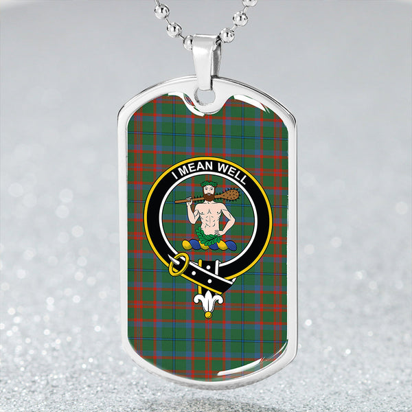 Shaw of Tordarroch Hunting Ancient Clan Badge Classic Tartan Dog Tag Necklace