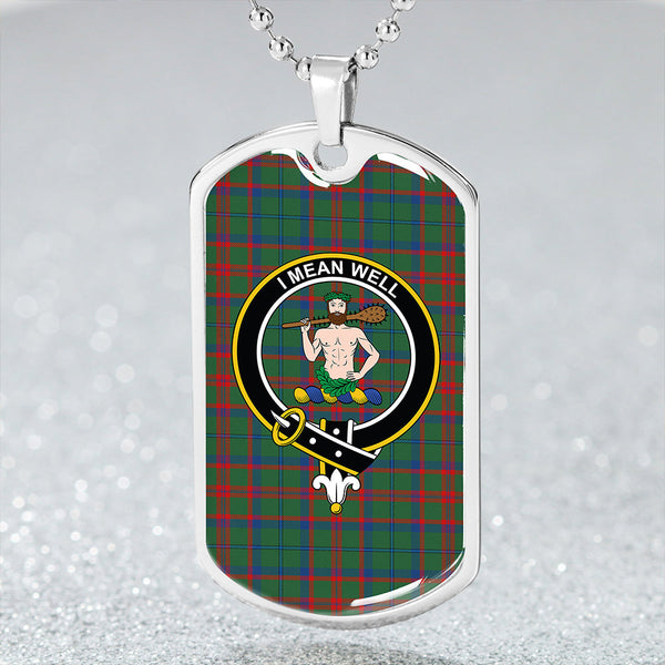 Shaw of Tordarroch Hunting Modern Clan Badge Classic Tartan Dog Tag Necklace