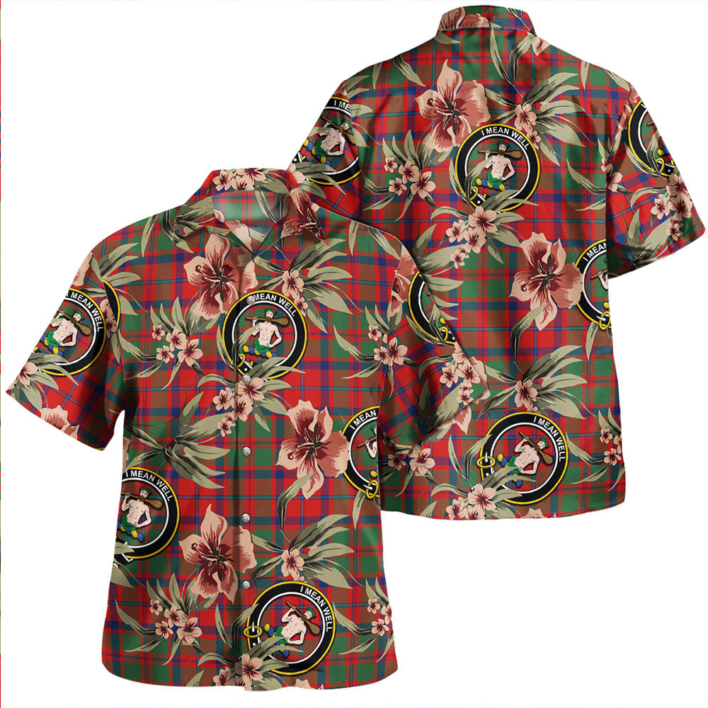 Shaw of Tordarroch Modern Clan Badge Tartan Aloha Hawaiian Shirt Tropical Old Style