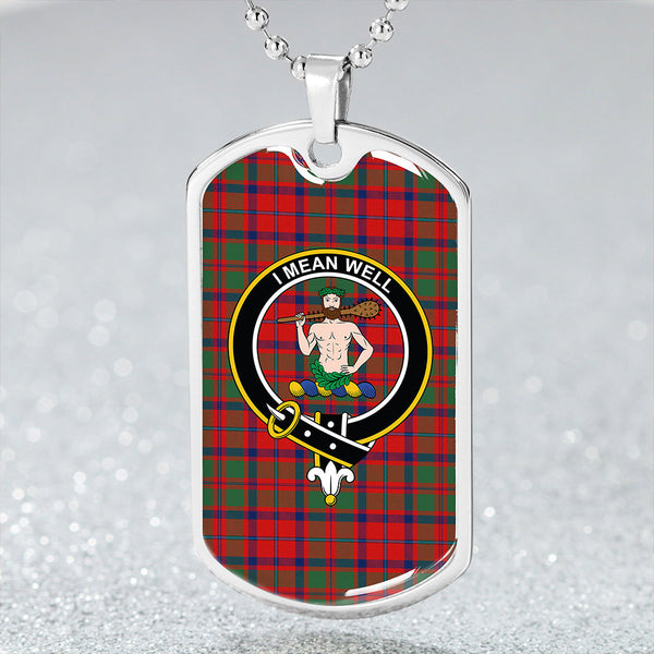 Shaw of Tordarroch Modern Clan Badge Classic Tartan Dog Tag Necklace