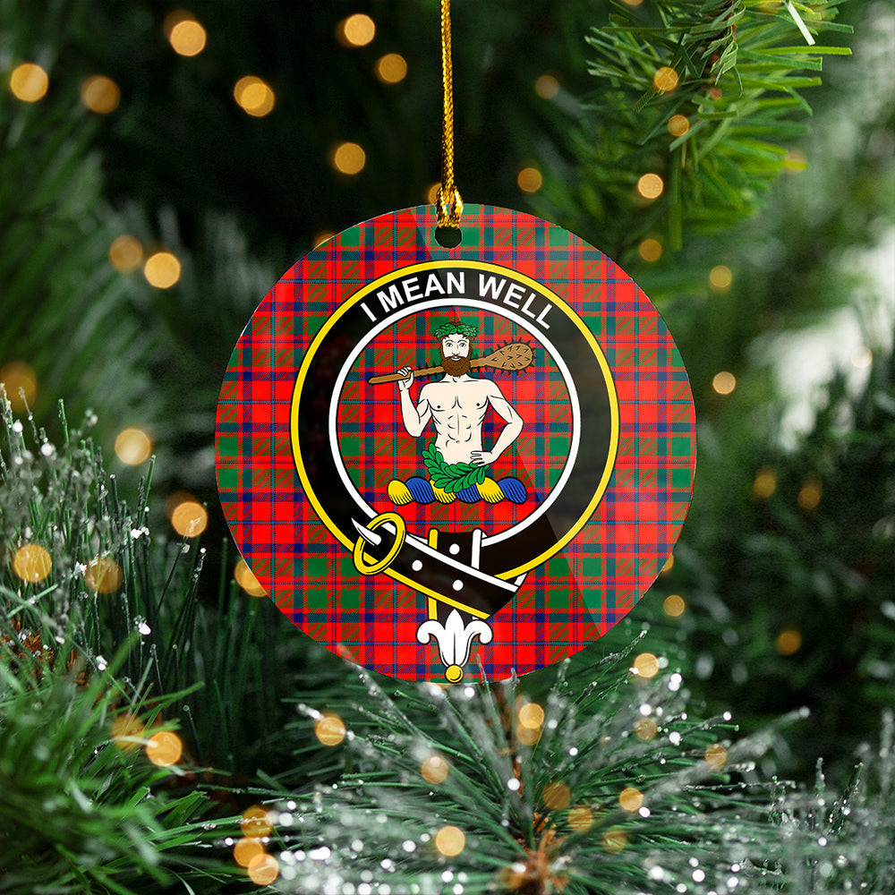 Shaw of Tordarroch Modern Clan Badge Tartan Plastic Christmas Ornaments