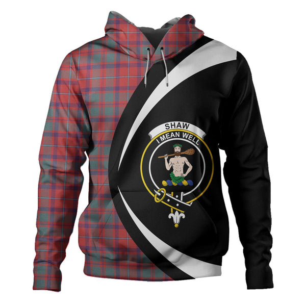 Shaw of Tordarroch Weathered Clan Badge Tartan Hoodie Circle Style