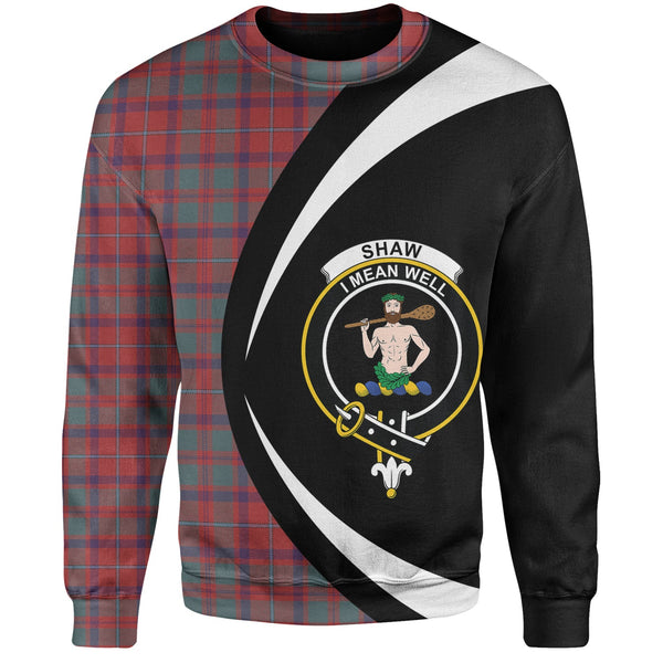 Shaw of Tordarroch Weathered Clan Badge Tartan Sweatshirt Circle Style Personalized