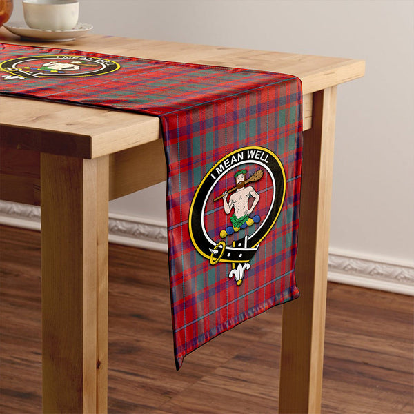 Shaw of Tordarroch Weathered Clan Badge Tartan Table Runner