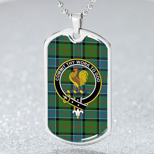 Sinclair Hunting Ancient Clan Badge Classic Tartan Dog Tag Necklace