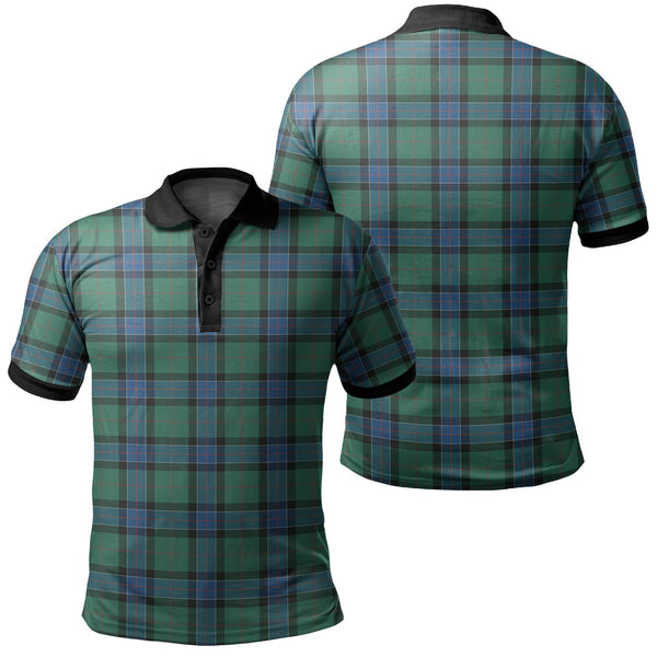 Sinclair Hunting Ancient Tartan Classic Polo Shirt Black Neck 2 Style