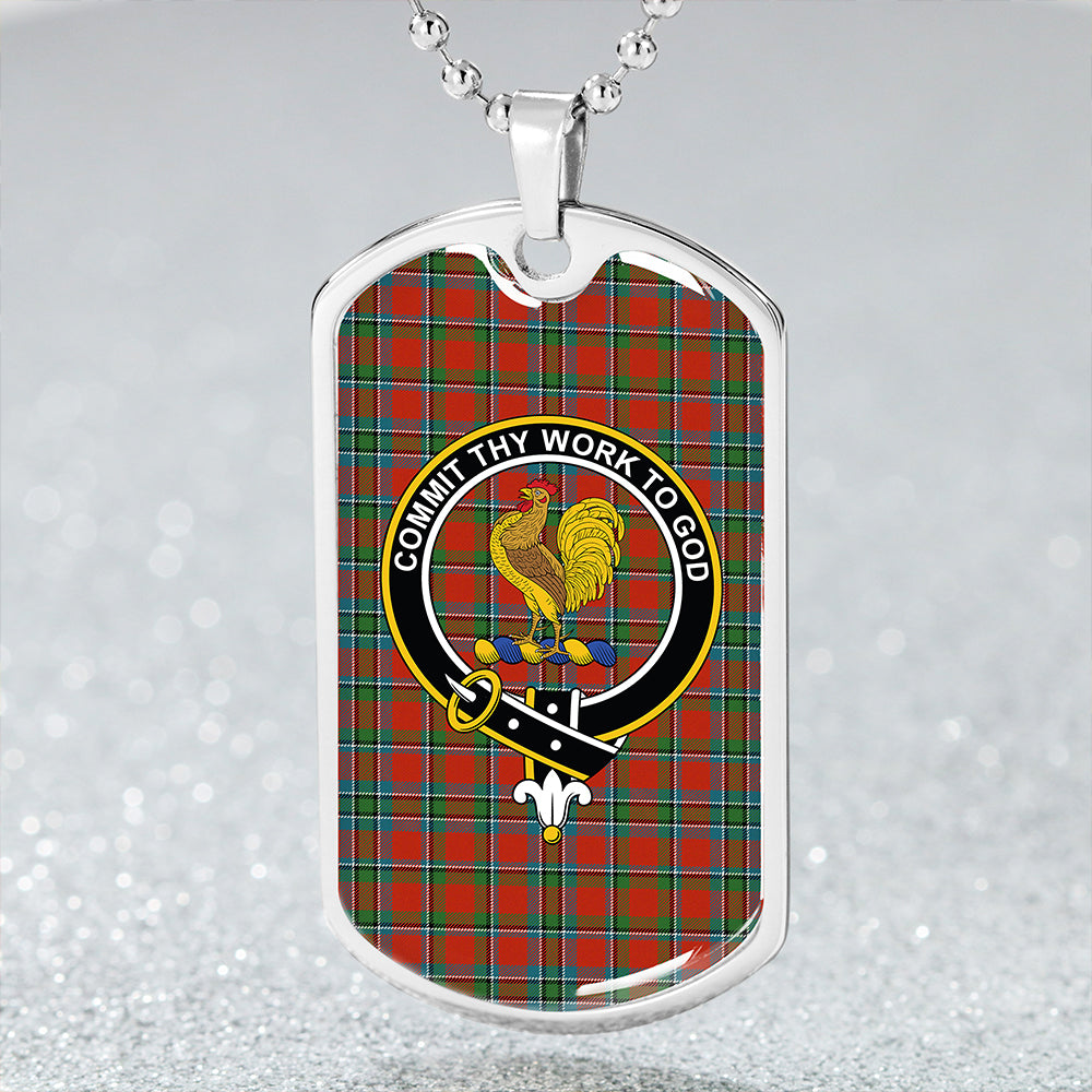 Sinclair Lyon Count Ancient Clan Badge Classic Tartan Dog Tag Necklace