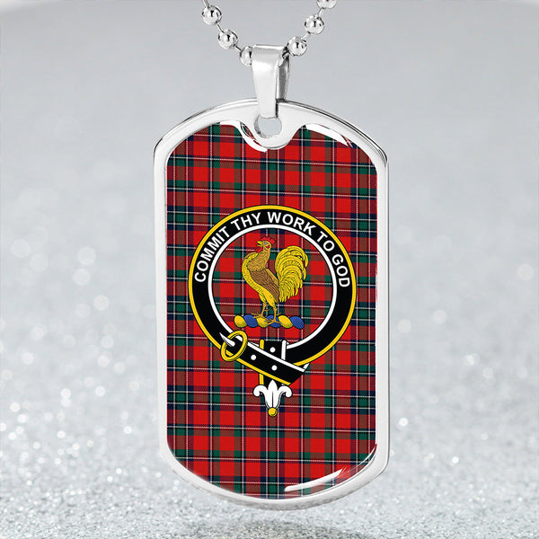 Sinclair Lyon Count Modern Clan Badge Classic Tartan Dog Tag Necklace