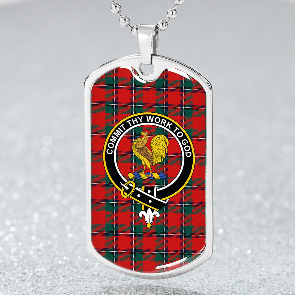 Sinclair Modern Clan Badge Classic Tartan Dog Tag Necklace