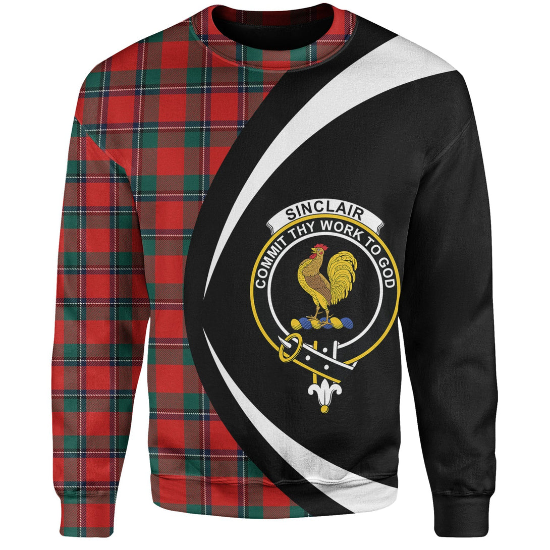 Sinclair Modern Clan Badge Tartan Sweatshirt Circle Style Personalized