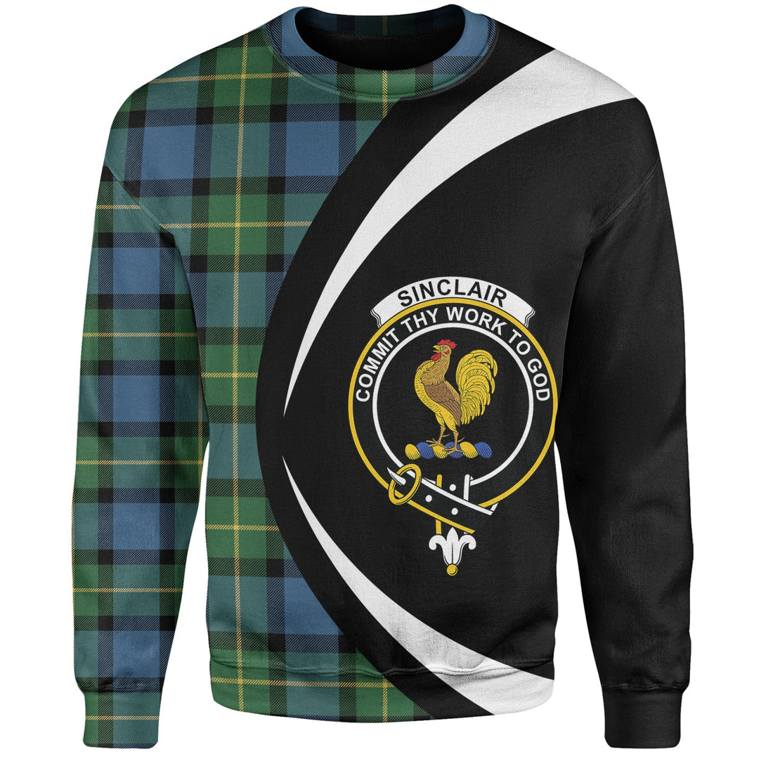 Sinclair of Ulster Ancient Clan Badge Tartan Sweatshirt Circle Style Personalized