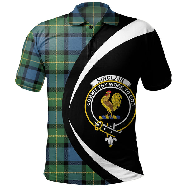 Sinclair of Ulster Ancient Clan Badge Tartan Polo Shirt Circle Style Personalized