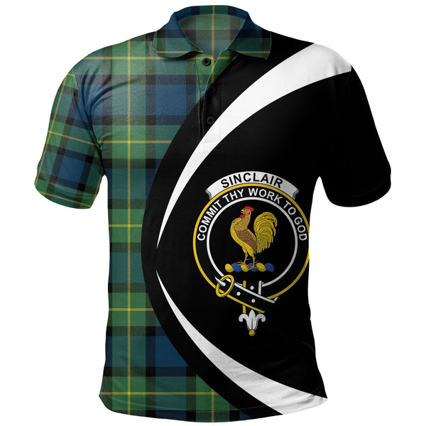 Sinclair of Ulster Modern Clan Badge Tartan Polo Shirt Circle Style Personalized