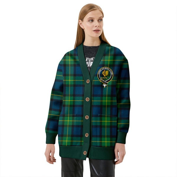 Sinclair of Ulster Modern Clan Badge Tartan V-neck Cardigan