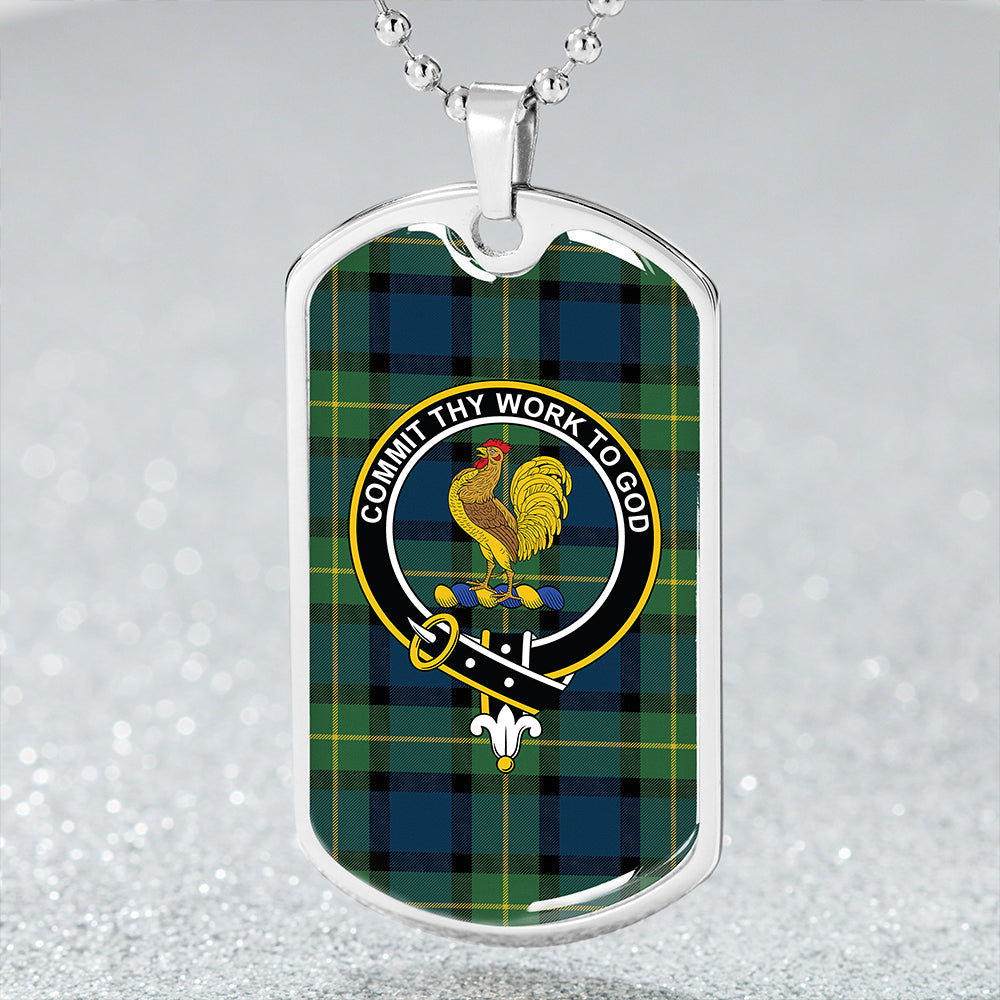 Sinclair of Ulster Modern Clan Badge Classic Tartan Dog Tag Necklace