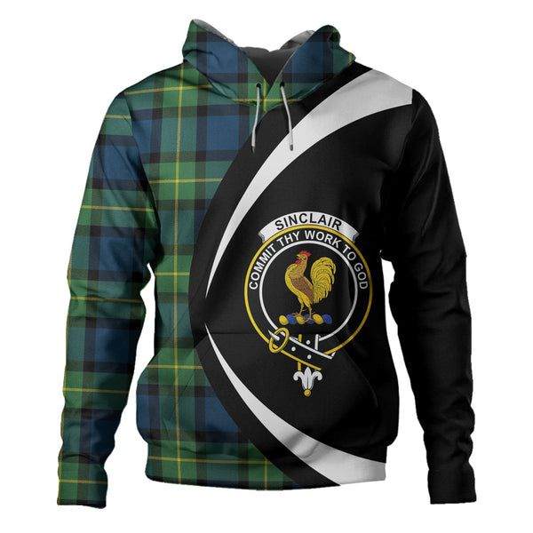 Sinclair of Ulster Modern Clan Badge Tartan Hoodie Circle Style